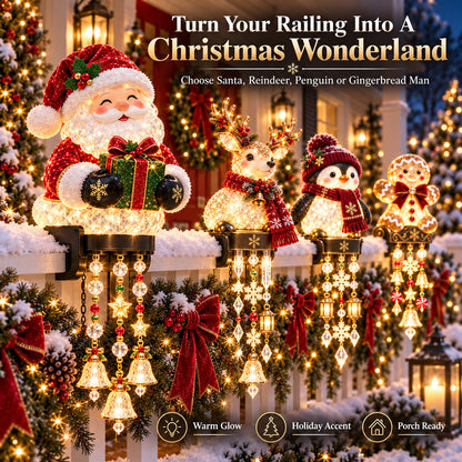 Christmas Porch Railing Lights – 4 Festive Character Designs