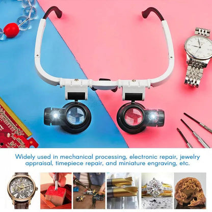 LED Magnifier Glasses with 8x, 15x, 23x Zoom
