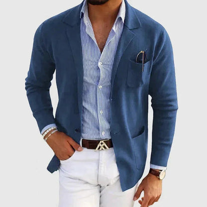 Classic Men's Blazer with Lapel Collar