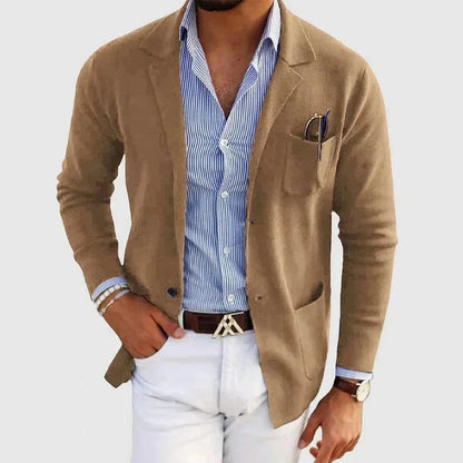 Classic Men's Blazer with Lapel Collar