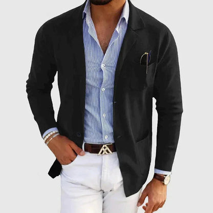 Classic Men's Blazer with Lapel Collar