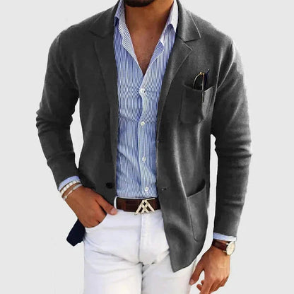 Classic Men's Blazer with Lapel Collar