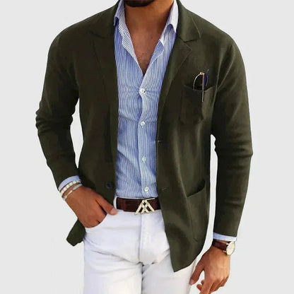 Classic Men's Blazer with Lapel Collar