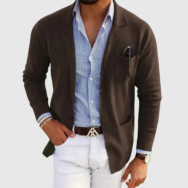 Classic Men's Blazer with Lapel Collar