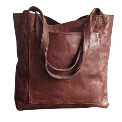 Retro Natural Leather Tote Bag