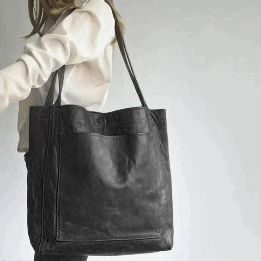 Retro Natural Leather Tote Bag