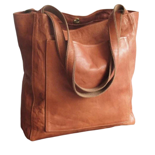 Retro Natural Leather Tote Bag