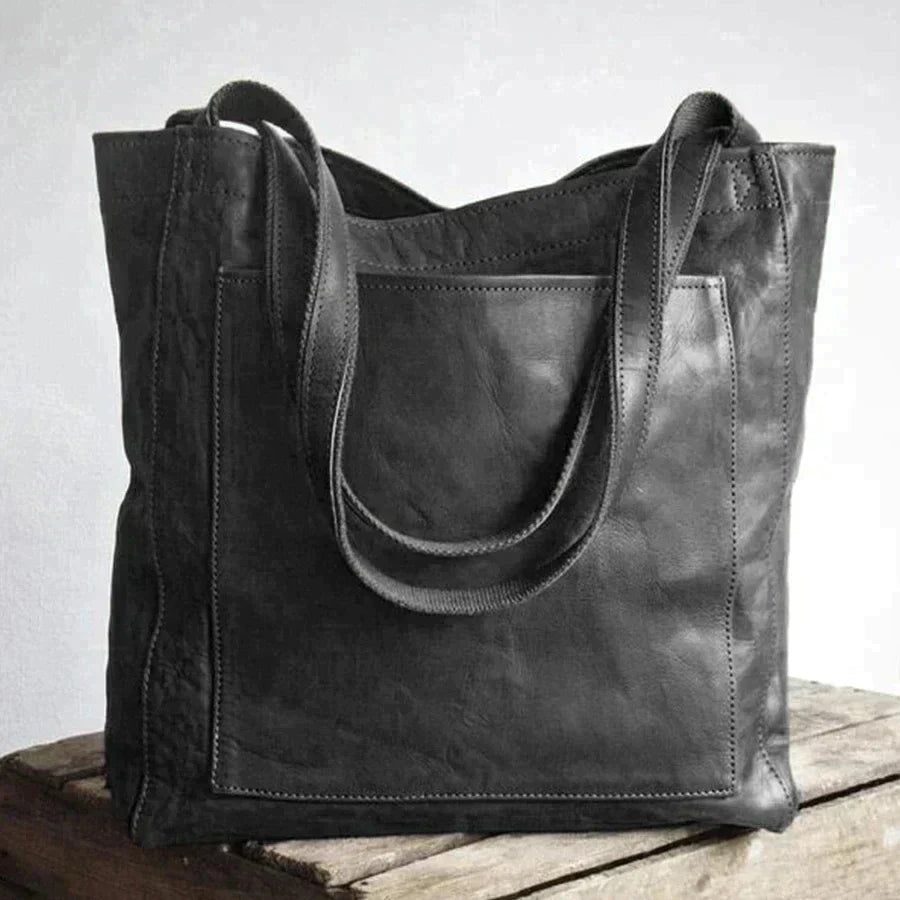 Retro Natural Leather Tote Bag