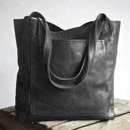 Retro Natural Leather Tote Bag