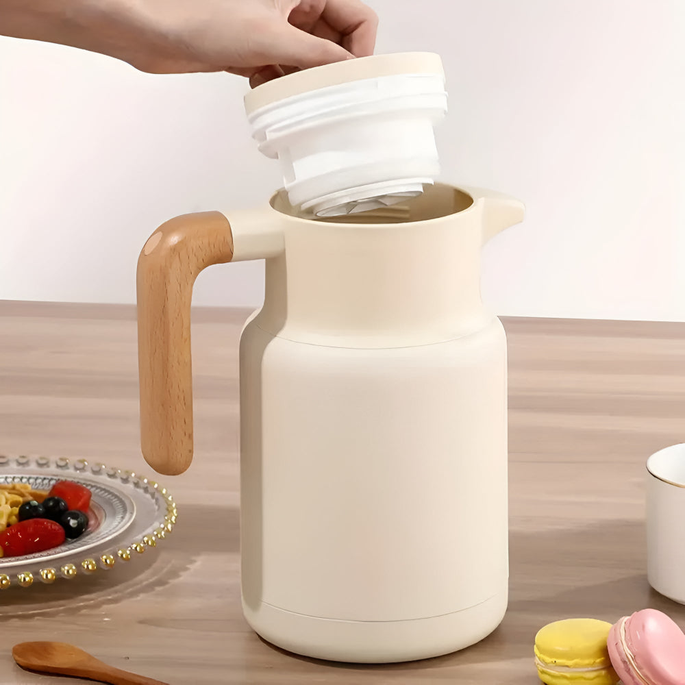 Insulated Carafe with Wood Handle