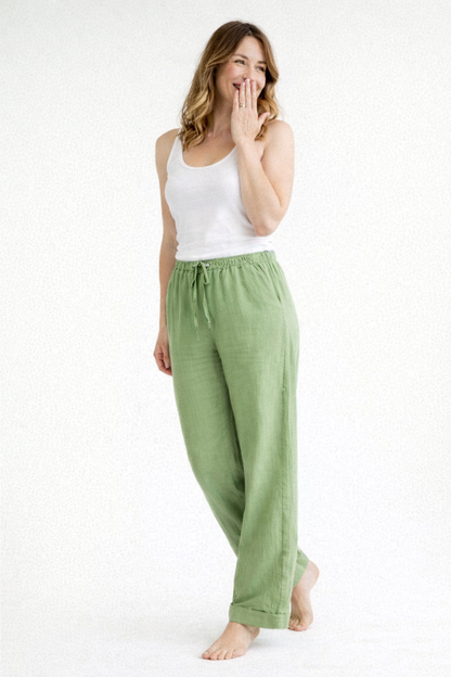 Relaxed High-Waist Drawstring Trousers
