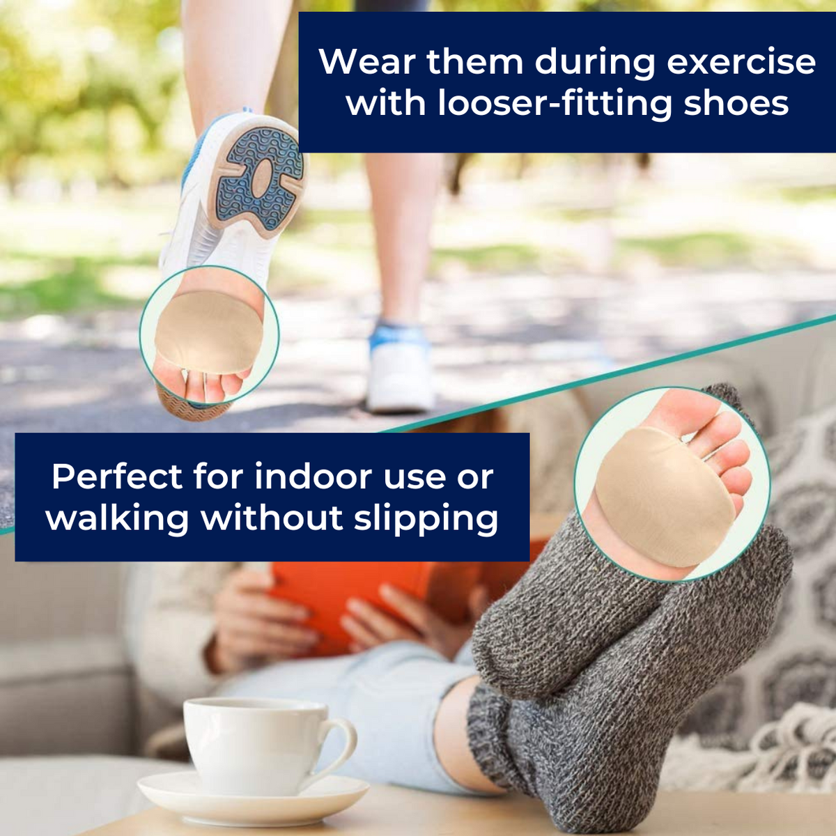 ComfortStep Morton’s Neuroma and Metatarsalgia Relief Pads | Gel Cushion and Metatarsal Support | Foot Pain Relief for Everyday Comfort Davy