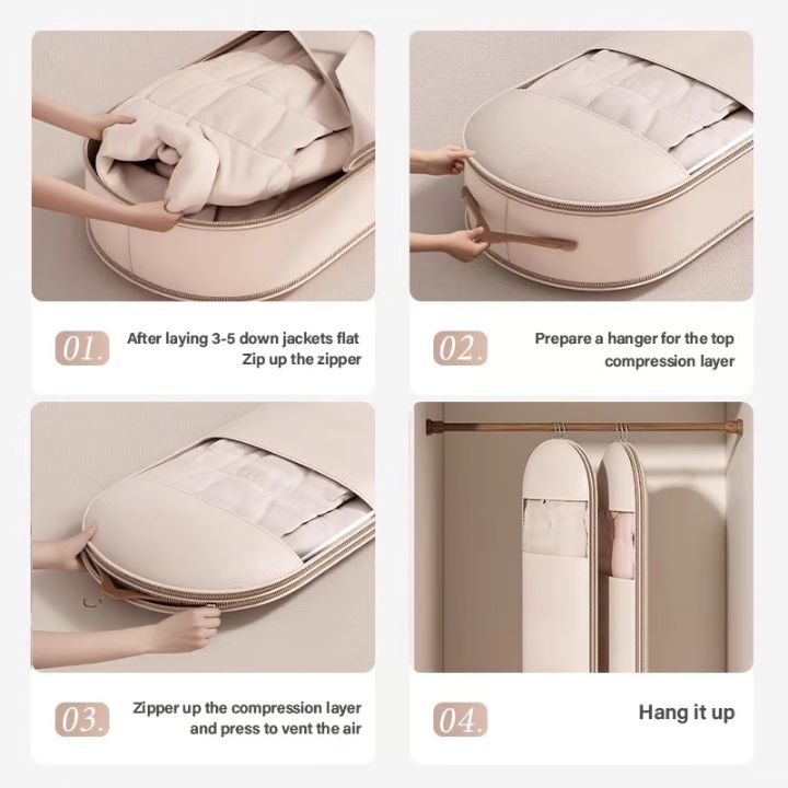 CompressLock space-saving hanging storage bag