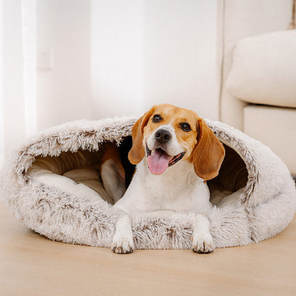 Cozy & Safe Semi-Open Pet Bed Soft Cotton Fabric