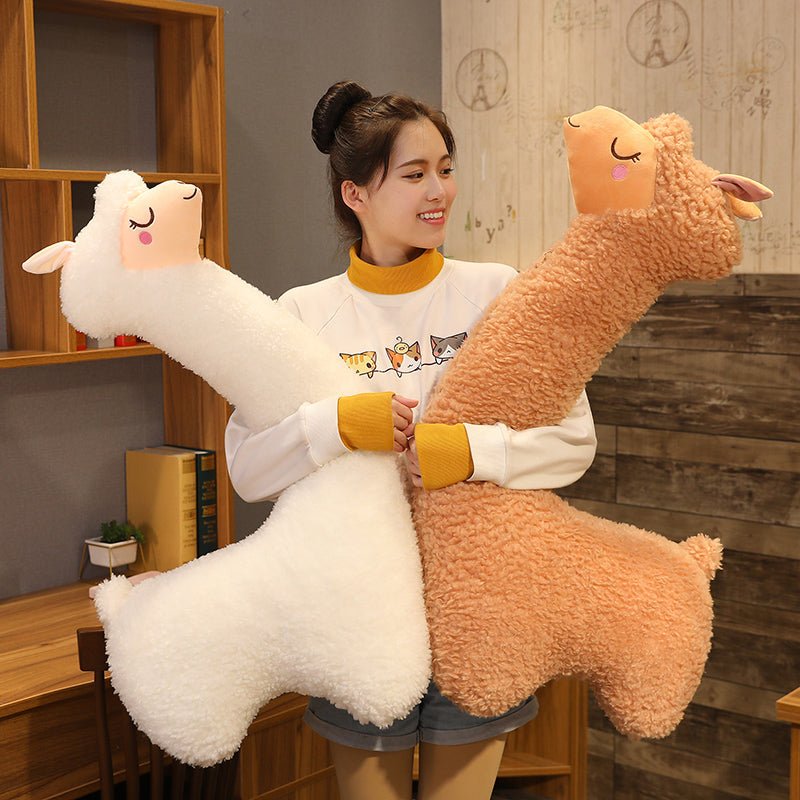 Extra Large Alpaca Plush Pillow for Side Sleepers