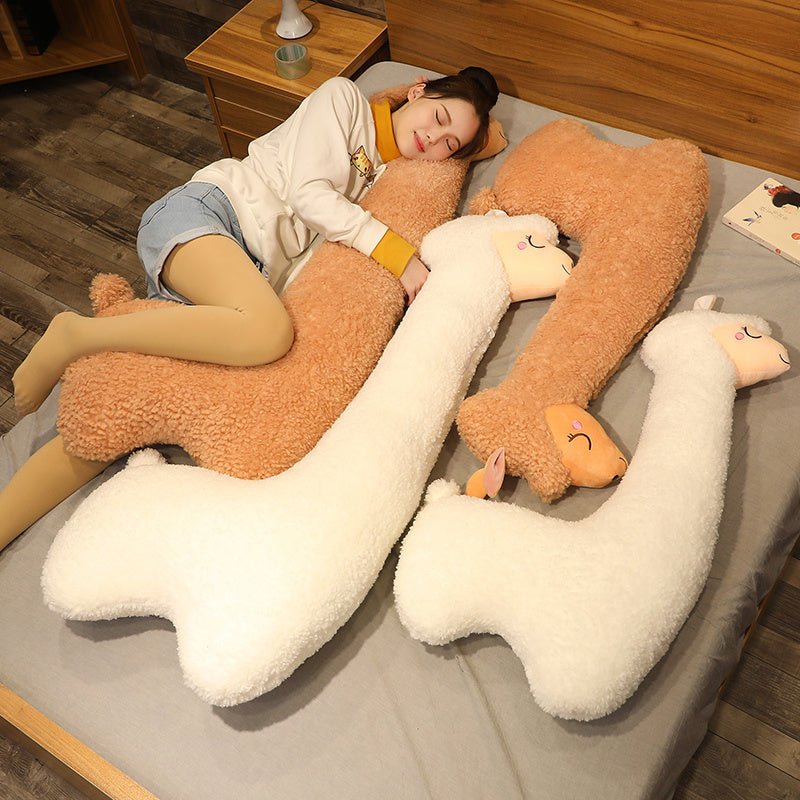 Extra Large Alpaca Plush Pillow for Side Sleepers