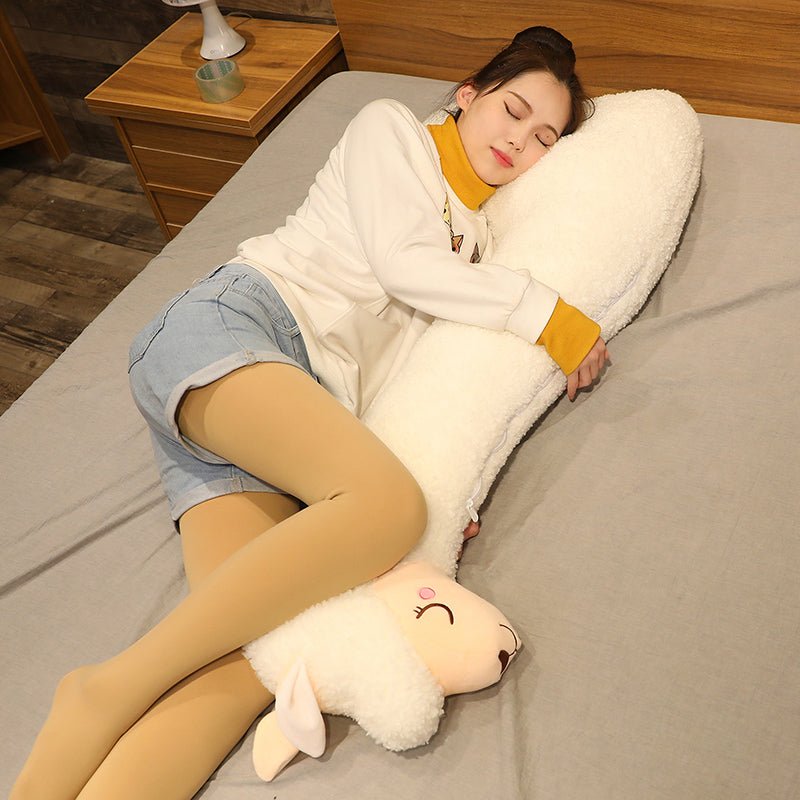 Extra Large Alpaca Plush Pillow for Side Sleepers