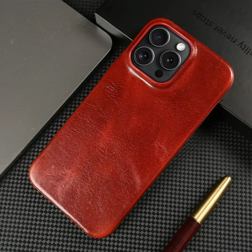 Handmade Cowhide Leather iPhone Case