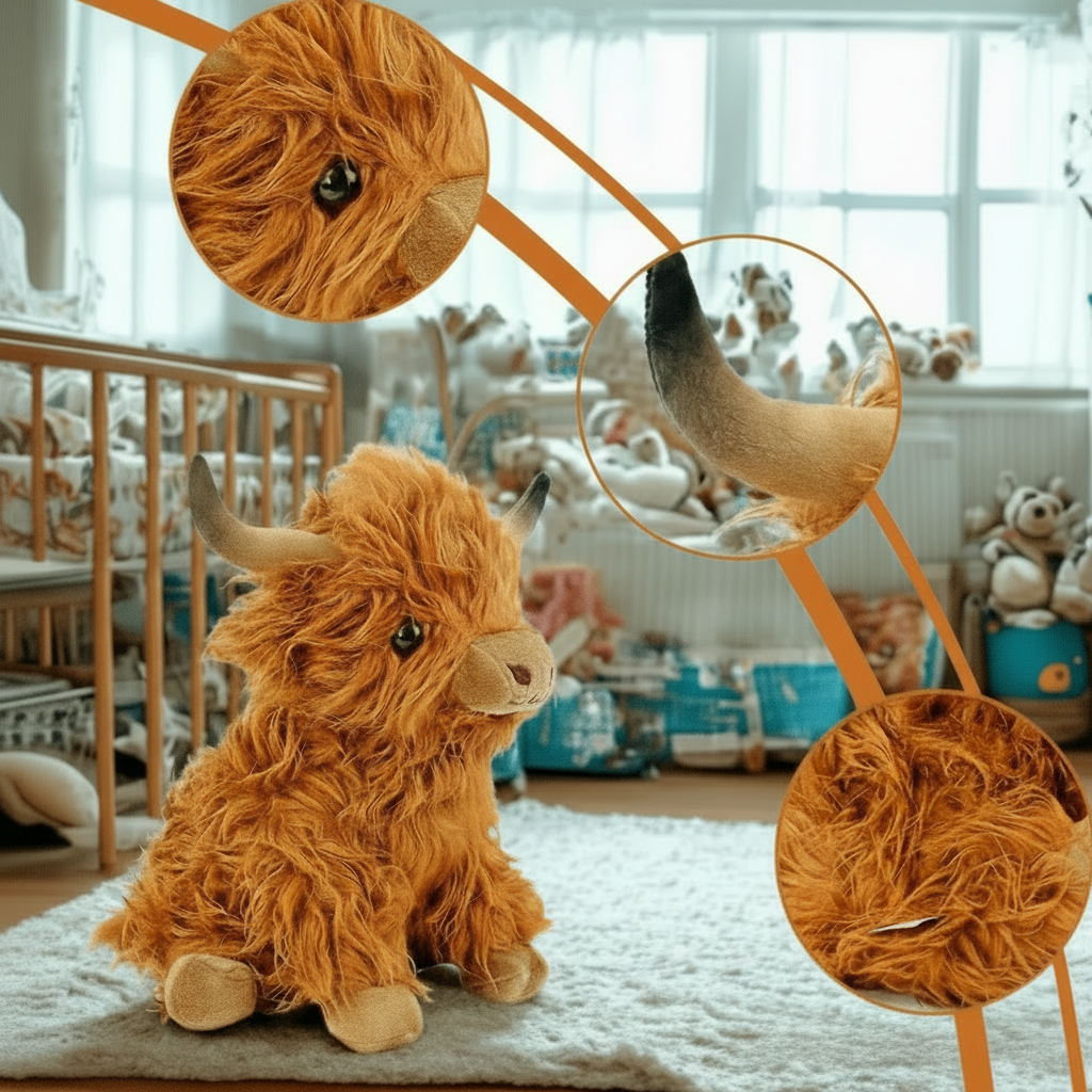 CUDDLY HIGHLAND Cow – Soft Plush Toy for Cuddle Lovers