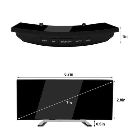 Curved LED Digital Alarm Clock