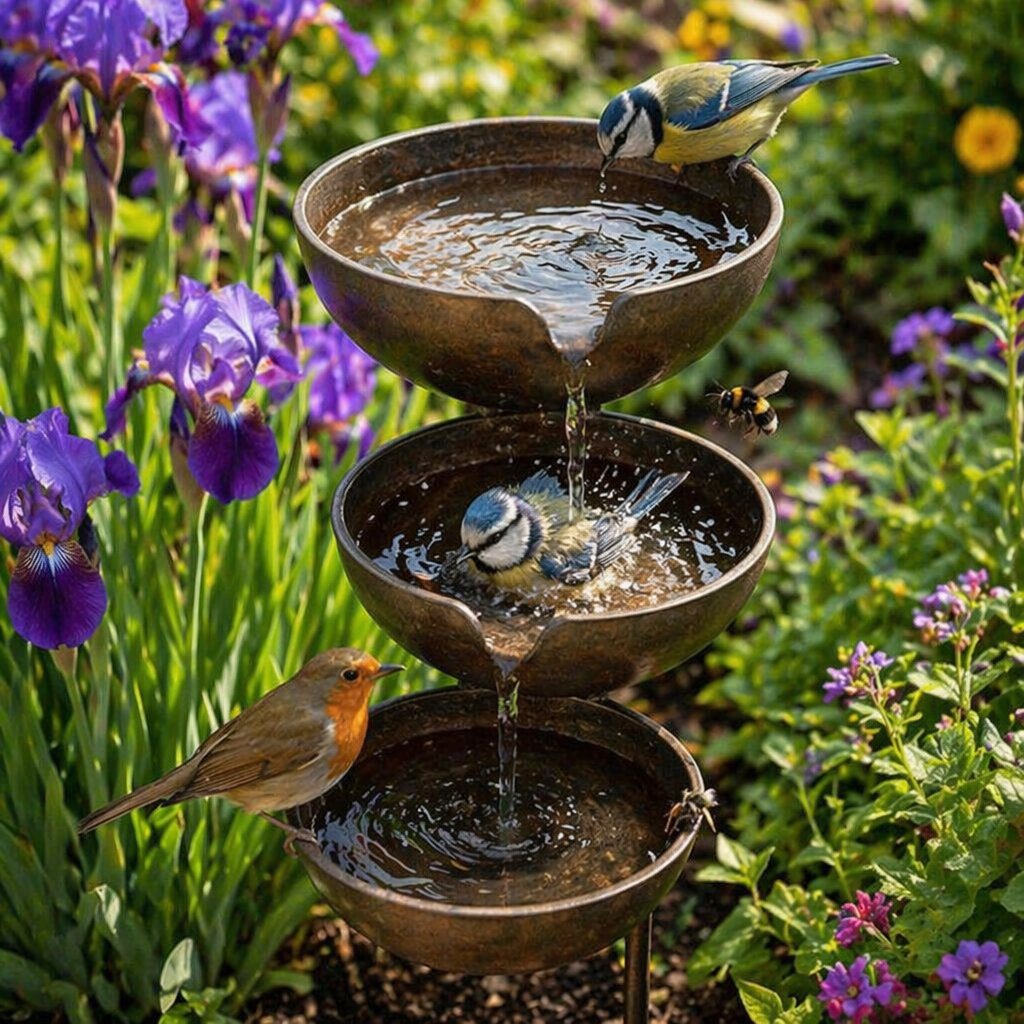 Hot Sale 49% OFFBring Life Back To Your Garden – Peaceful Cascading Rain Catcher Bird Bath For Welcoming Garden Wildlife