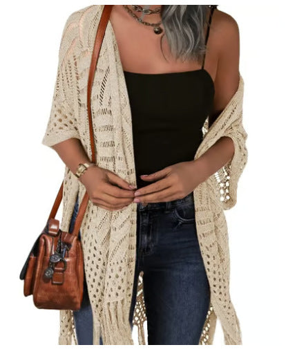2026 Women's Lightweight Knit Cardigan Perfect for outdoor beach vacations and sun protection