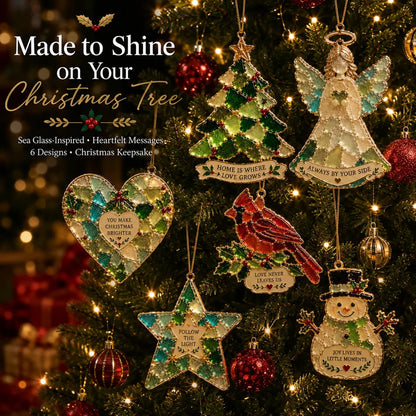 Last Day 50% OFF Sea Glass Christmas Blessing Ornaments