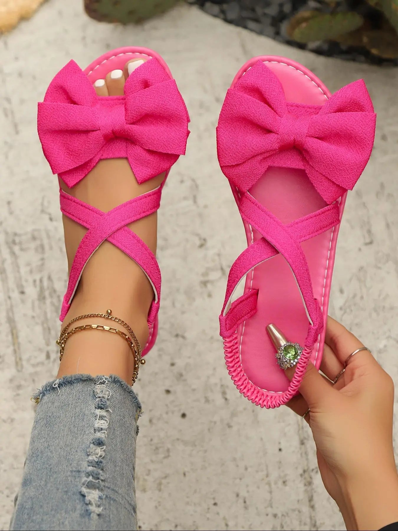 Women's Flip Flops – Bow, Lightweight, Breathable