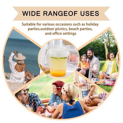 Large Reusable Plastic Cups with Lid & Straw – 3/5/10 Pack (33.81 oz)