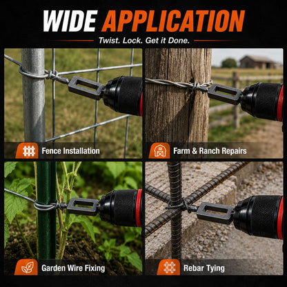 Steel Wire Twisting Tool for Drill - Fast Tightening & Auto Trimming Wire Twist Attachment