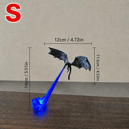 Dragon Flame Book Nook with Light | 3D Printed Mystical Dragon Bookshelf Decor