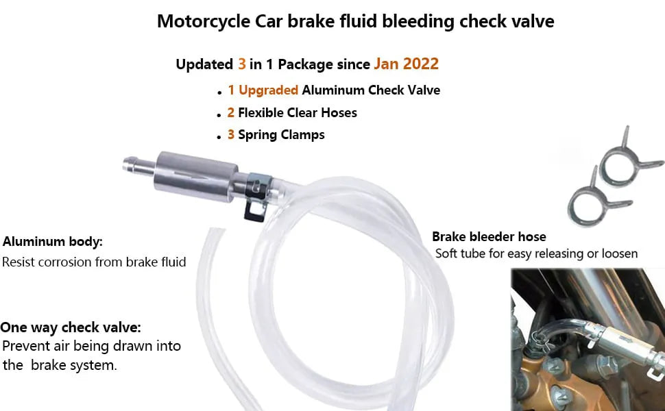 Flash Sale 50K+ SOLD! Almost Gone-Brake Bleeder Hose - One Way Check Valve Tube Bleeding Tool Kit For Car Motorcyle Clutch
