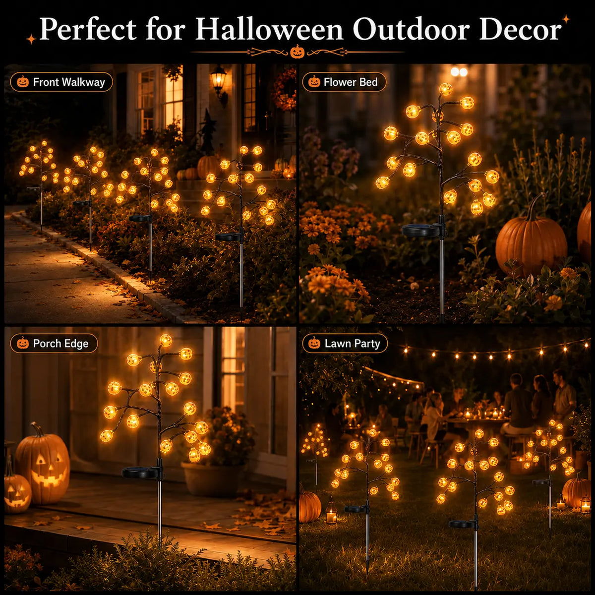 Early Halloween Sale Solar Pumpkin Stake Lights