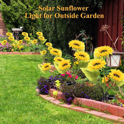 Solar LED Sunflower Garden Lights, Realistic Night Glow for Yard, Lawn, Patio and Porch Decoration, Waterproof IP65