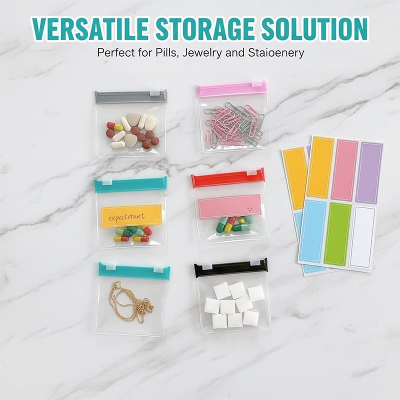 Self-Sealing Zip Storage Bags for Travel & Daily Organization