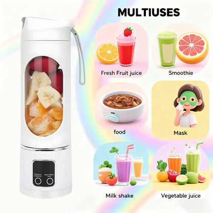 Portable 15.22 Oz USB Rechargeable Personal Blender with LED Display