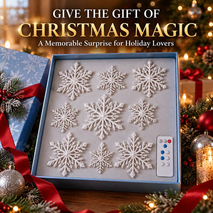 LED Snowflake Wall Lights | 3D Christmas Snowflake Décor with Blue & White Glow, Remote Control & Magical Indoor Holiday Atmosphere