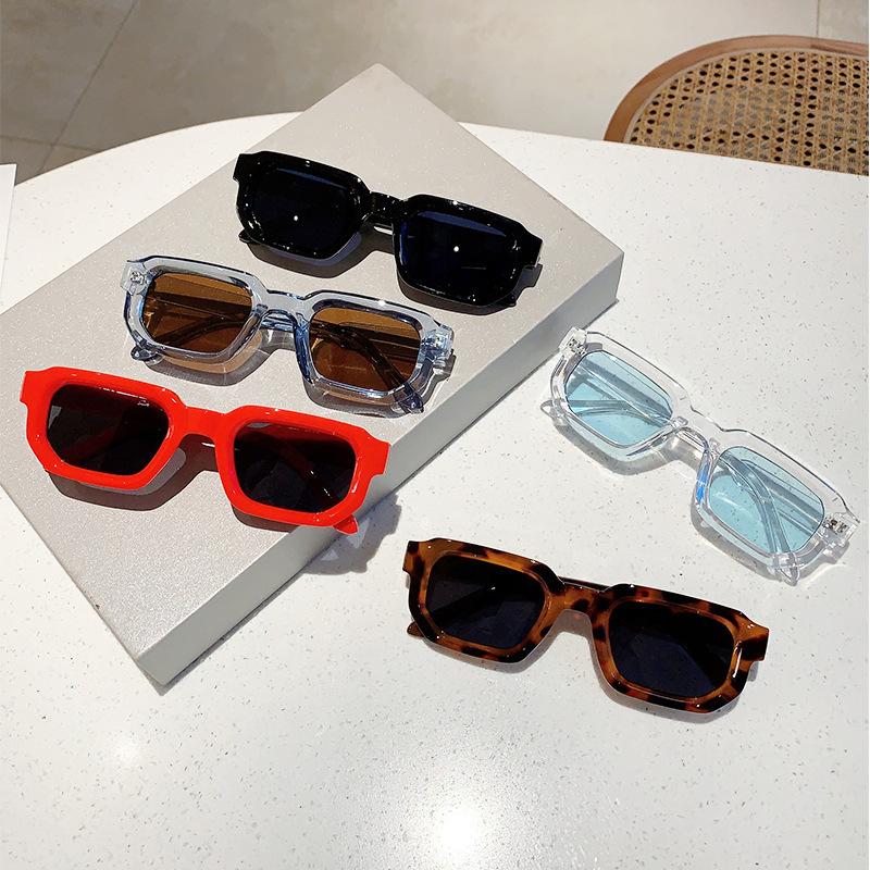 6 - Pack Vintage Rectangle Frame Sunglasses for Men & Women with UV400 Protection