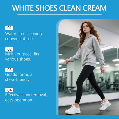 White Shoe Cleaner Cream | Multipurpose No-Wash Solid Comes with Sponge