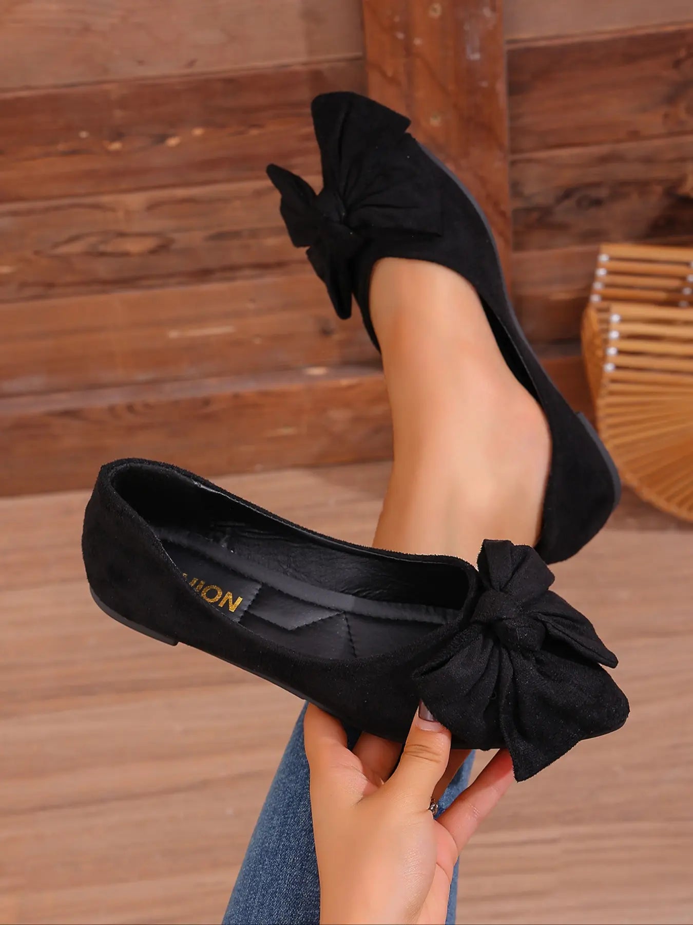 Women's Butterfly Print Flats – Pointed Toe, Slip-On
