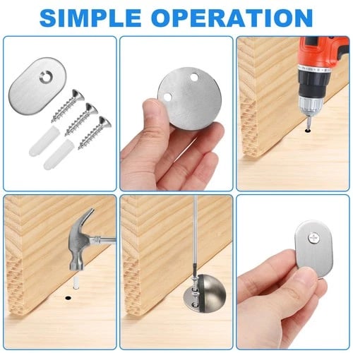 HOT SALEHidden Stainless Steel Rubber Dual-use Door Stopper Door Holders