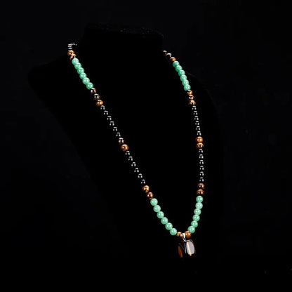 Money Attraction Necklace With GreenAventurine & Tiger Eye Pendant Healing Crystal Stone