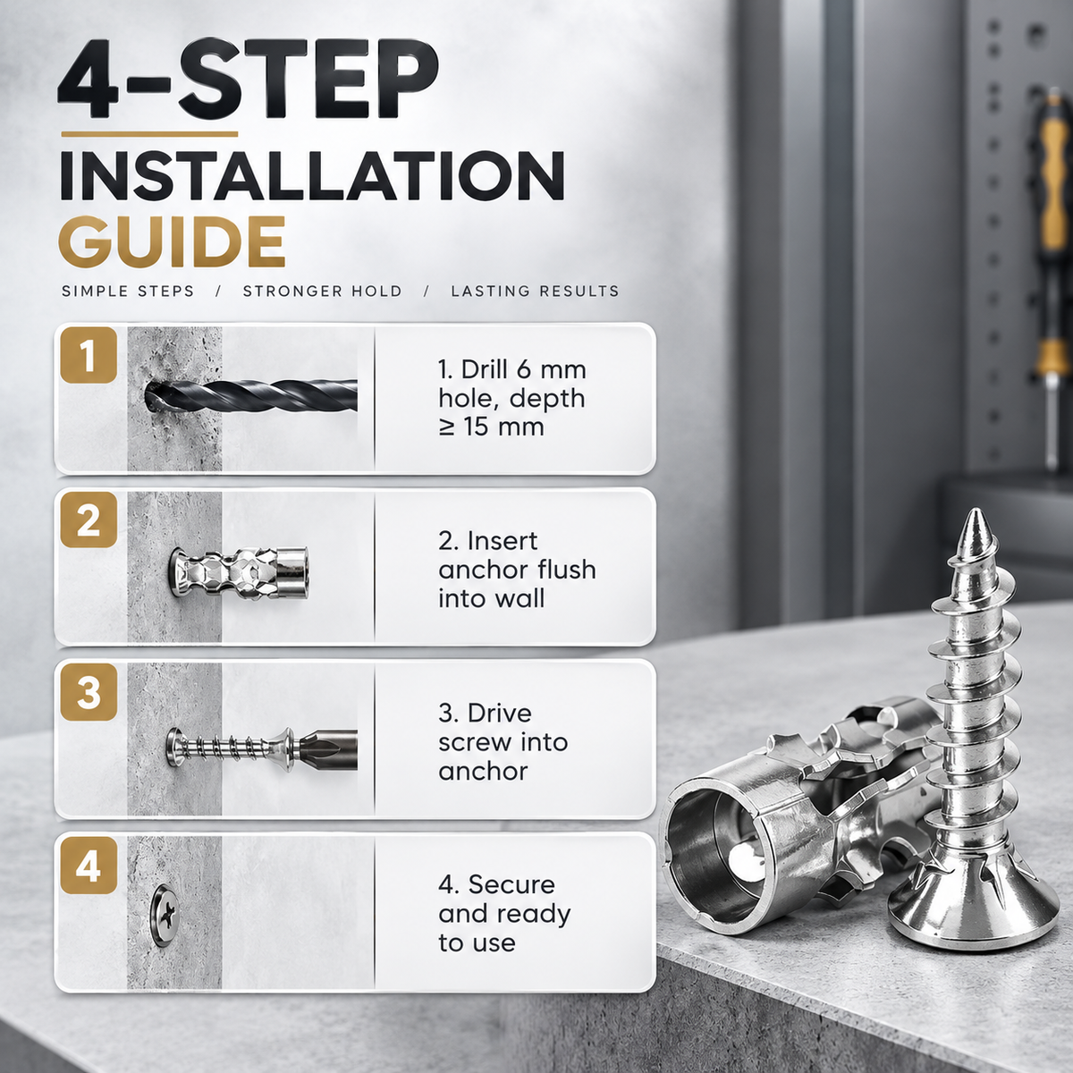 6x14mm Short Expansion Screws Set