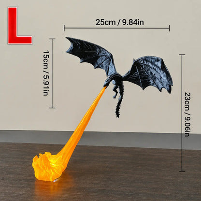 Dragon Flame Book Nook with Light | 3D Printed Mystical Dragon Bookshelf Decor