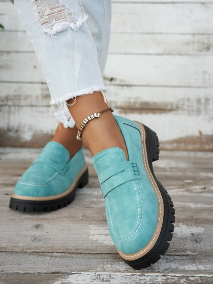 Women's Loafers – Round Toe, Slip-On, Wide Fit