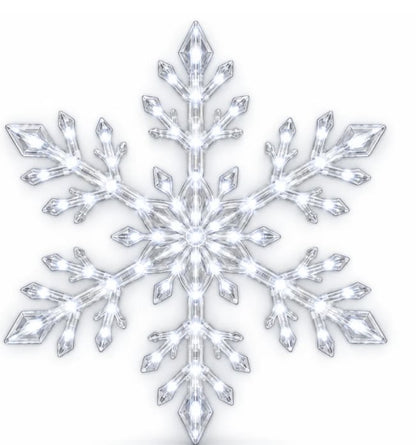 LED Snowflake Wall Lights | 3D Christmas Snowflake Décor with Blue & White Glow, Remote Control & Magical Indoor Holiday Atmosphere