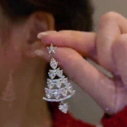 Christmas Tree Drop Earrings — Sparkling & Stylish Holiday Jewelry
