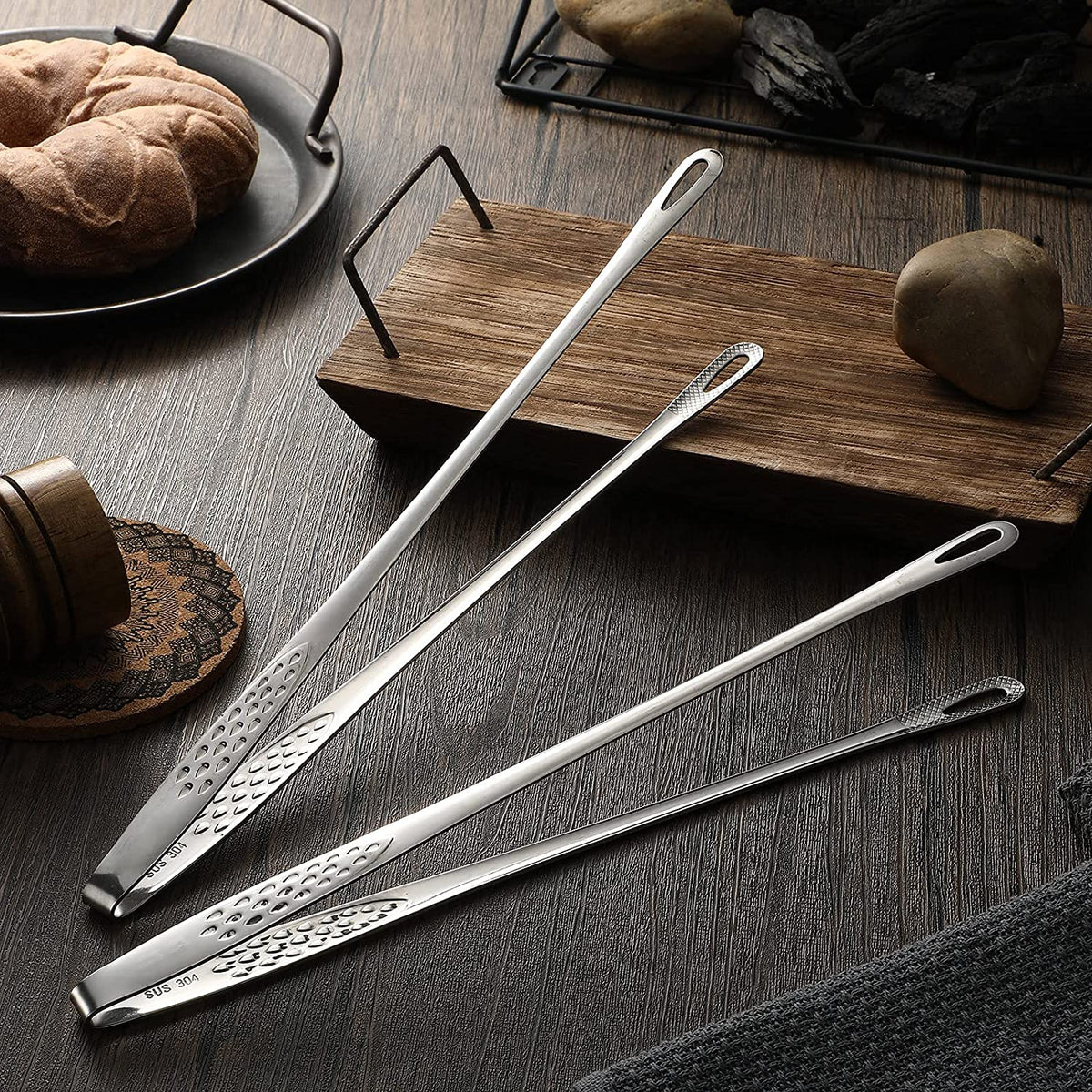 60K+ SOLD!Stainless Steel Grill Tongs