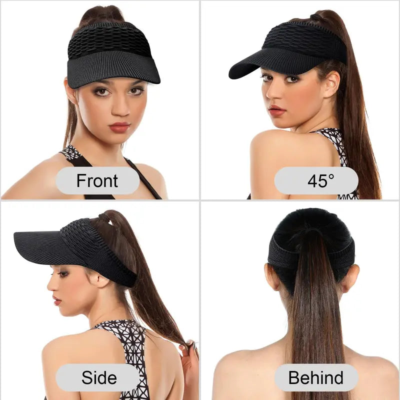 Women's UV-Protective Ponytail Sun Hat