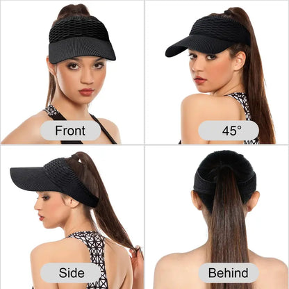 Women's UV-Protective Ponytail Sun Hat